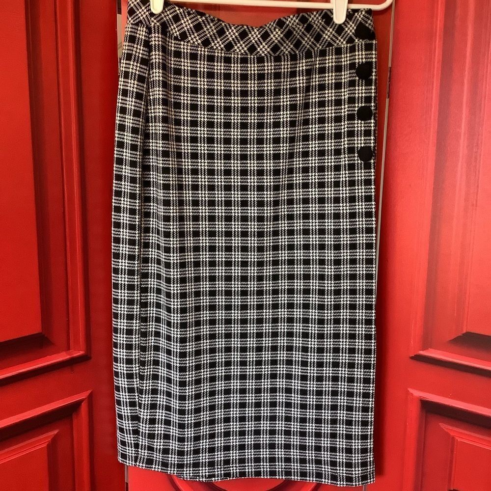 ‎Melissa Paige Black and White Pencil Skirt